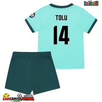 Camisa de Futebol Wolves Tolu Arokodare #14 Equipamento Secundário Infantil 2025-26 Manga Curta (+ Calças curtas)